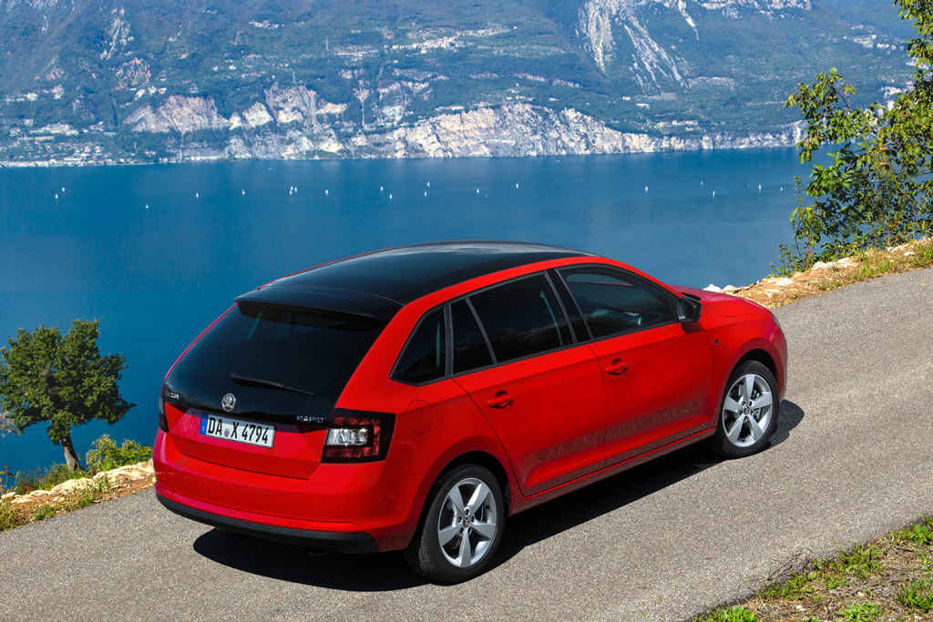 Skoda Rapid Spaceback, Heckansicht, Draufsicht, 2013, Foto: Skoda